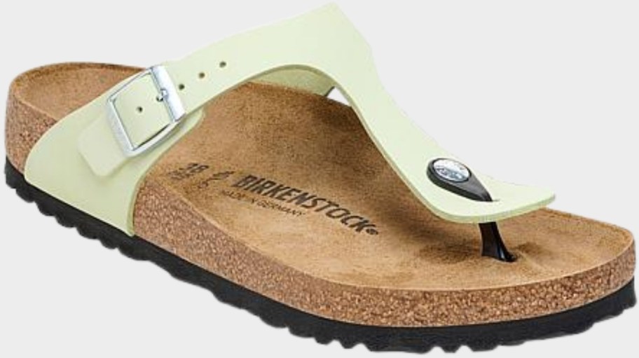 a light green thong sandal
