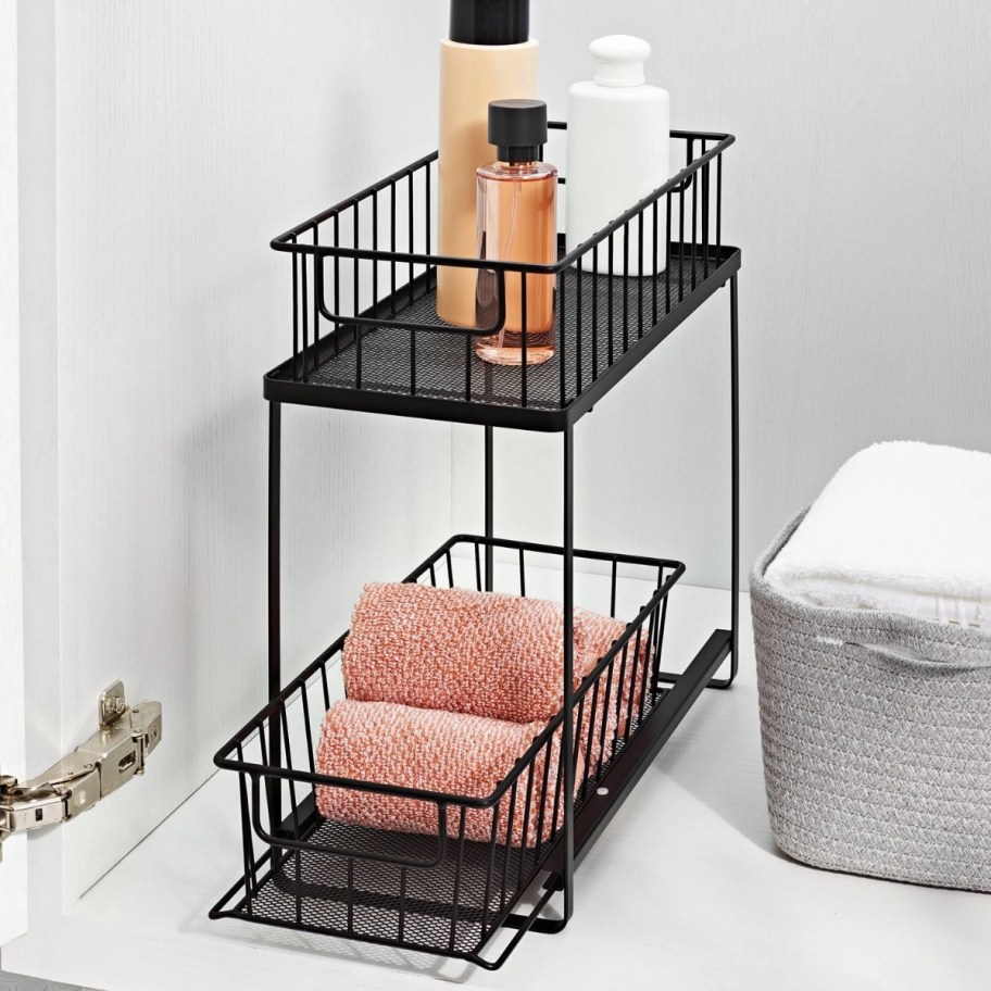 2 tier wire under cabinet storage