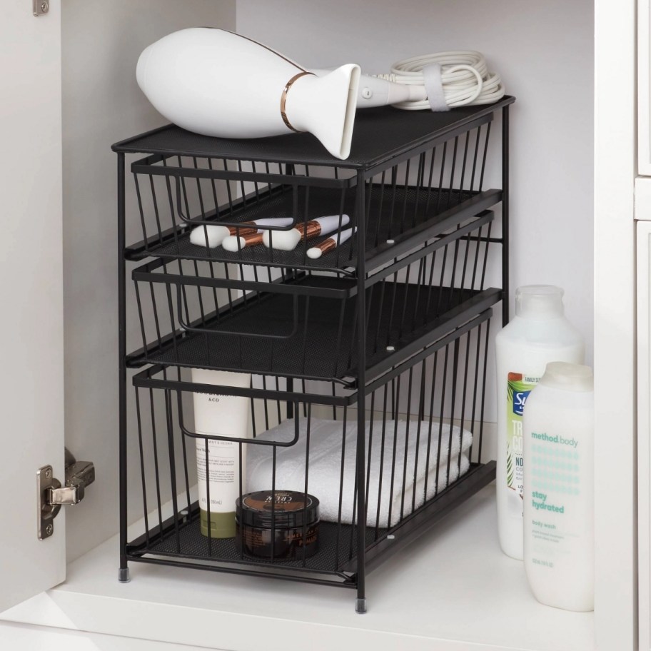 3 tier wire under cabinet storage