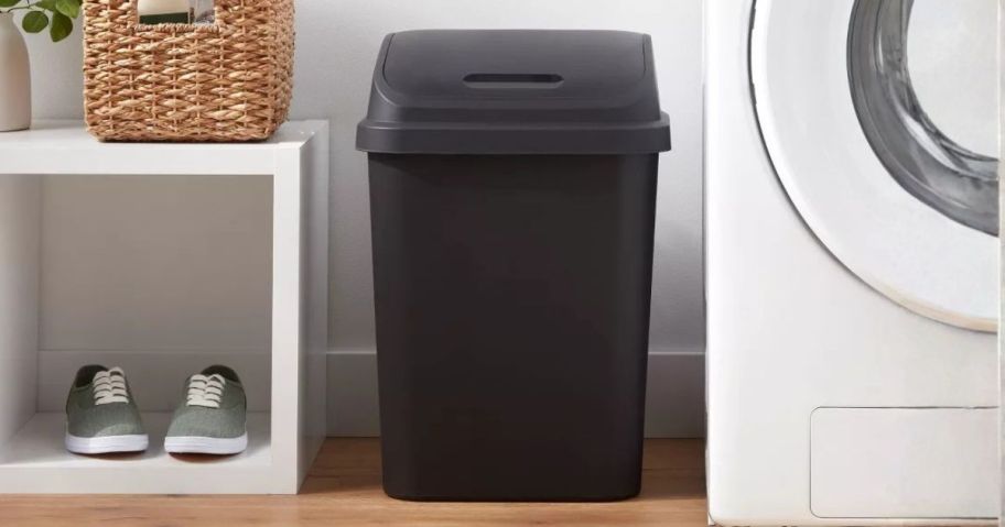 Brightroom 7.8gal Swing Top Waste Can in laundry room