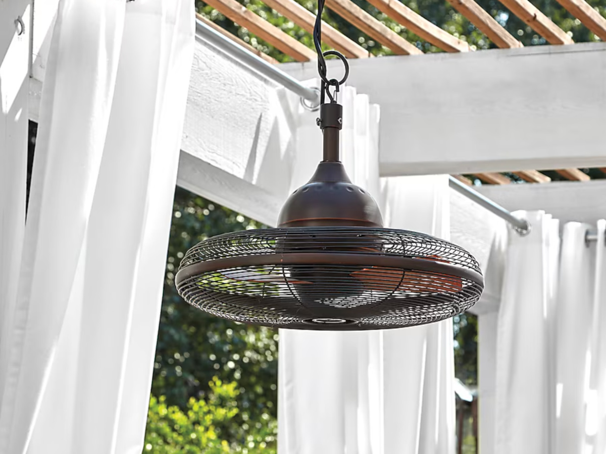 outdoor Bronze Ceiling Fan hanging