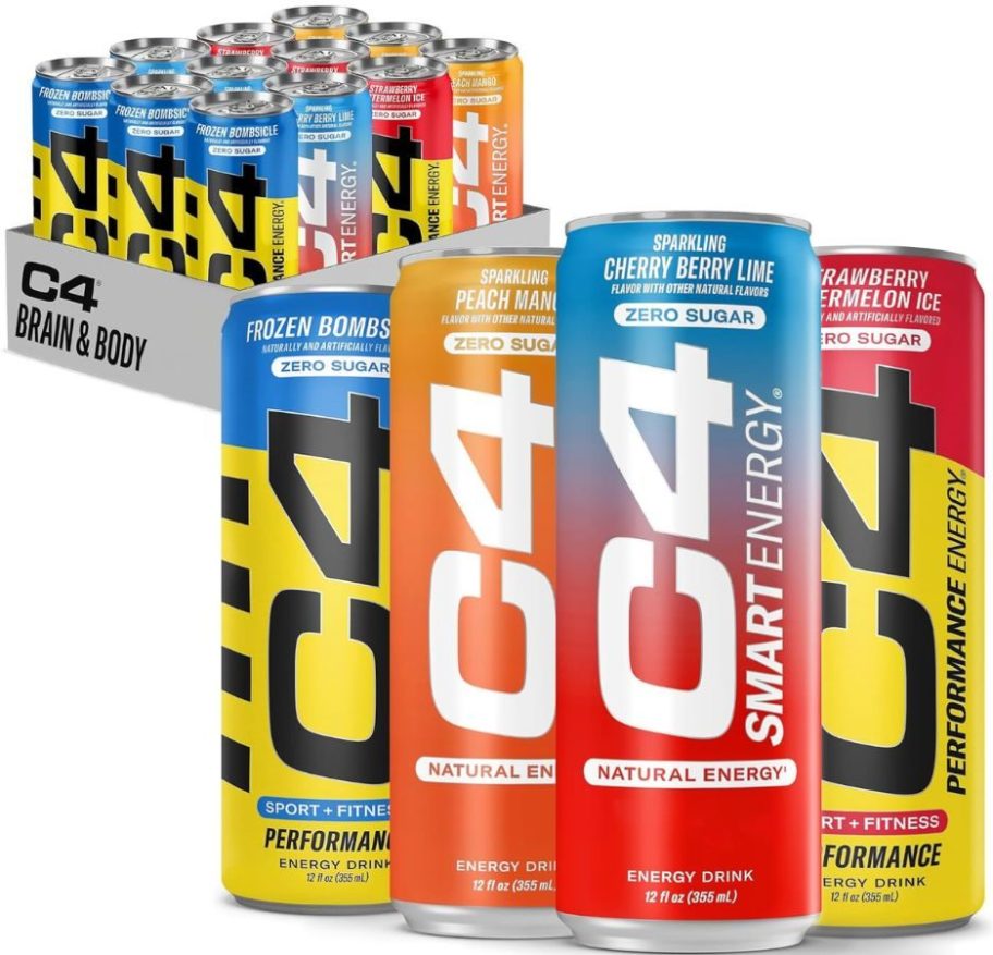 Stock image of a C4 Smart Energy Drink Variety Pack Zero Sugar 12-Pack