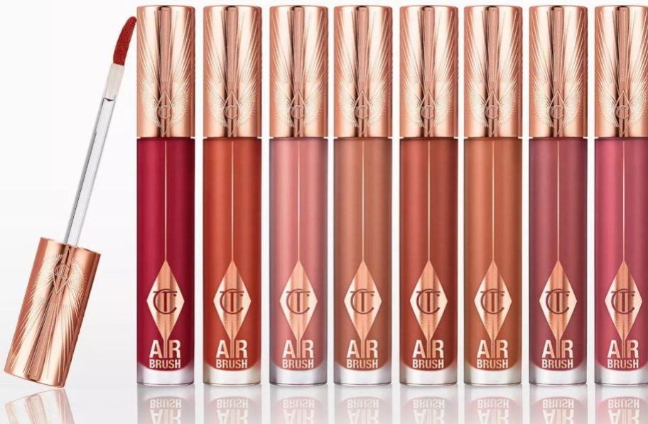 Several tubes of Charlotte Tillbury Liquid Lipstick