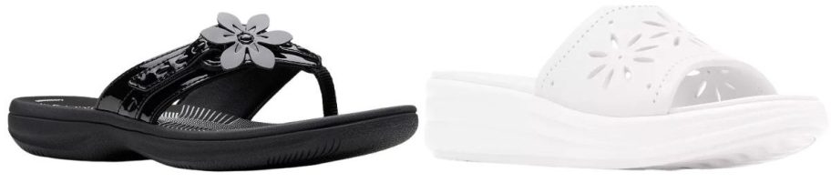 Clarks Cloudsteppers Breeze Opal and Drift Floral Women's Flip Flop Sandals