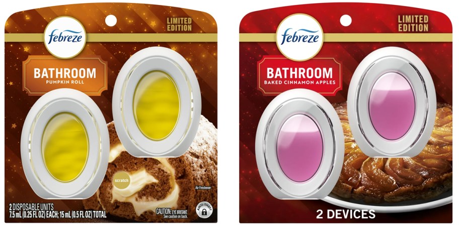 2-pack sets of Febreze Bathroom Air Fresheners in fall scents