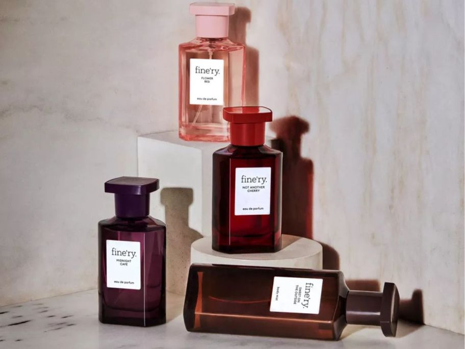 Bottes of Fine'ry perfume and body mists