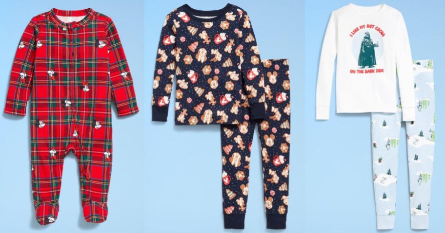 Stock images of 3 Old Navy Disney Pajamas for Kids