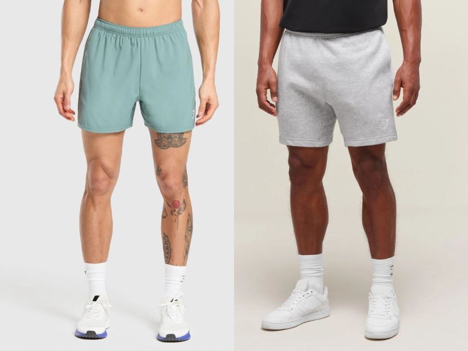 two men wearing shorts