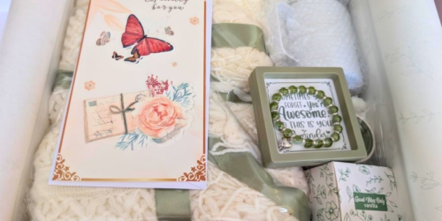 Self-Care Gift Set Just $17.99 on Amazon | Includes Cozy Throw, Mug & More