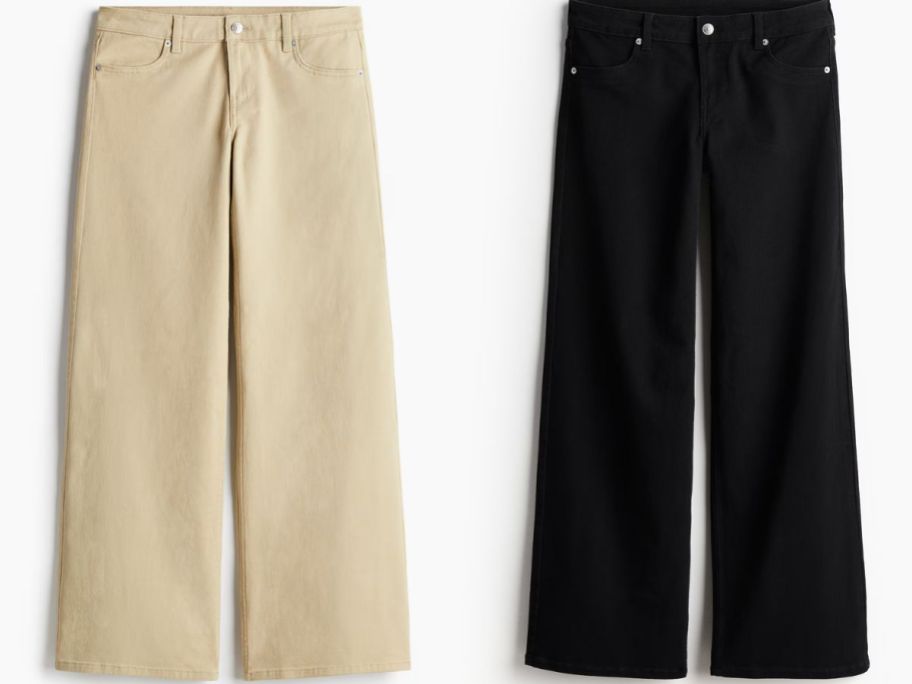 Stock images of two H&M Women's Low-waist Twill Pants