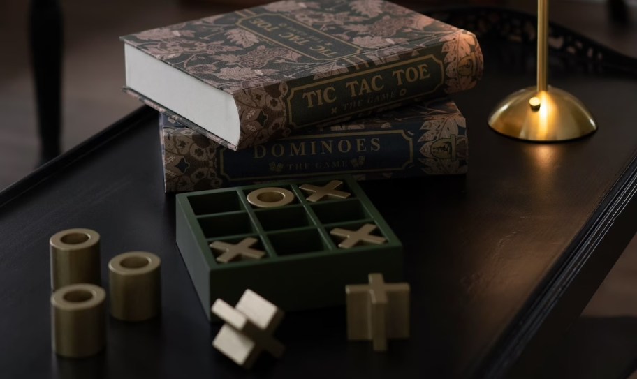 floral tic tac toe game on table 