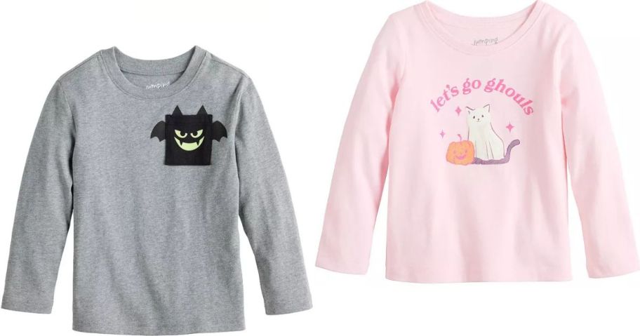 Stock images of two Kohl's graphic tees