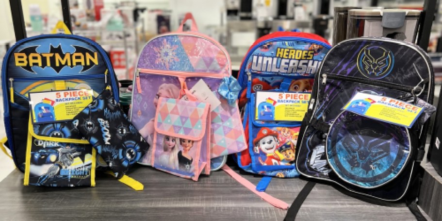 Macy’s Kids 5-Piece Backpack Sets Only $21.99 (Reg. $46) | Disney, Bluey, Mario, & More