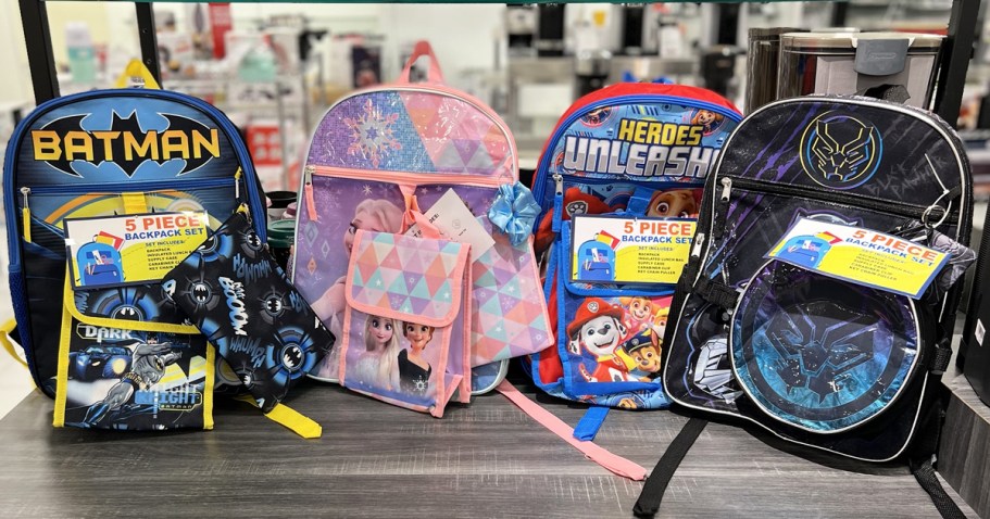 Macy’s Kids 5-Piece Backpack Sets Only $21.99 (Reg. $46) | Disney, Bluey, Mario, & More