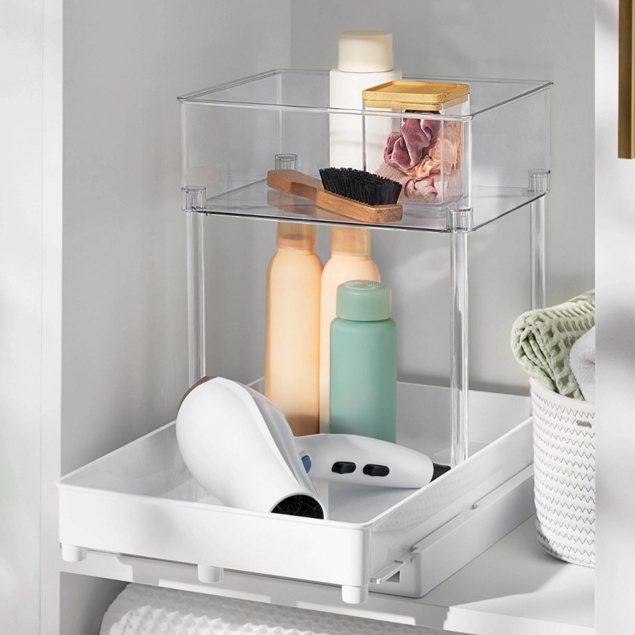 medium under cabinet sliding storage tray