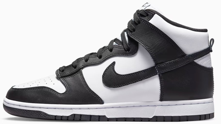 black and white high top nike sneaker