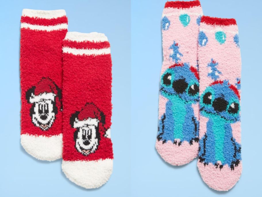 Stock images of two pairs of Disney Old Navy Socks