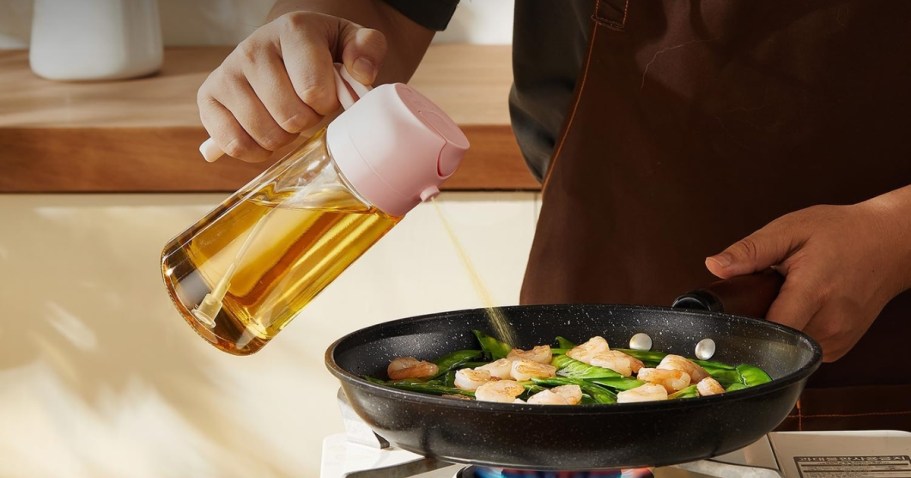 This Olive Oil Dispenser Pours AND Sprays – Just $7.54 on Amazon