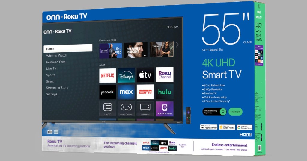 Onn Roku TV 55 in box