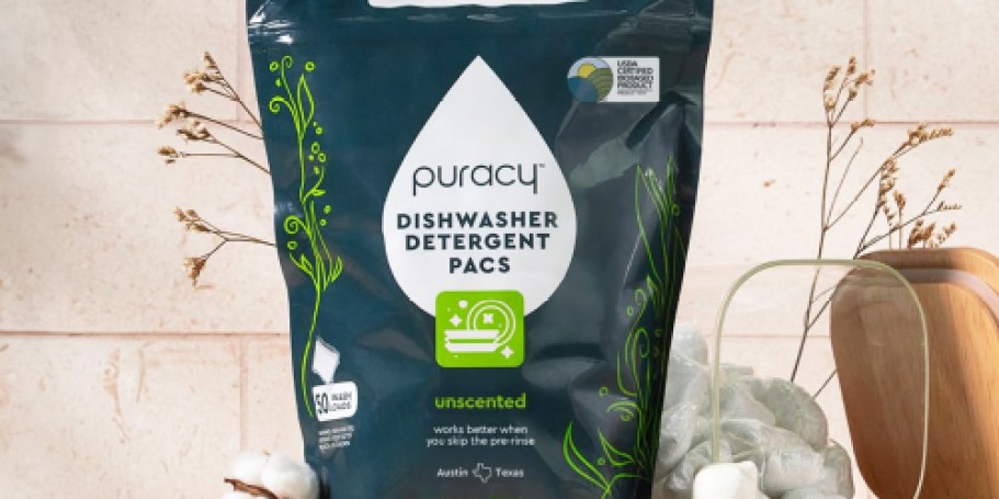 Puracy Plant-Based Dishwasher Pods 50-Count Only $10 Shipped for Prime Members (Reg. $22)