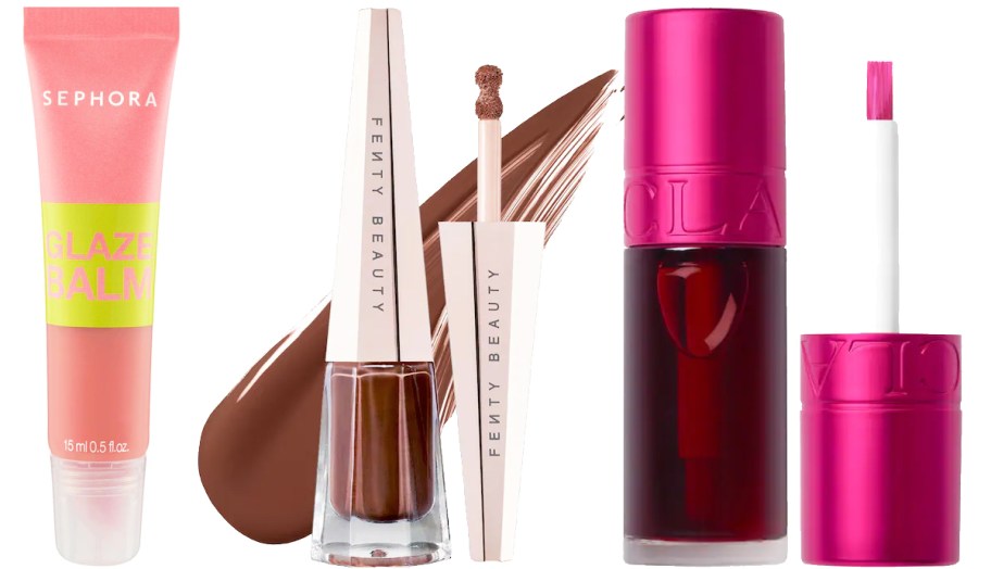 sephora collection, fenty beauty, and clarins lipsticks