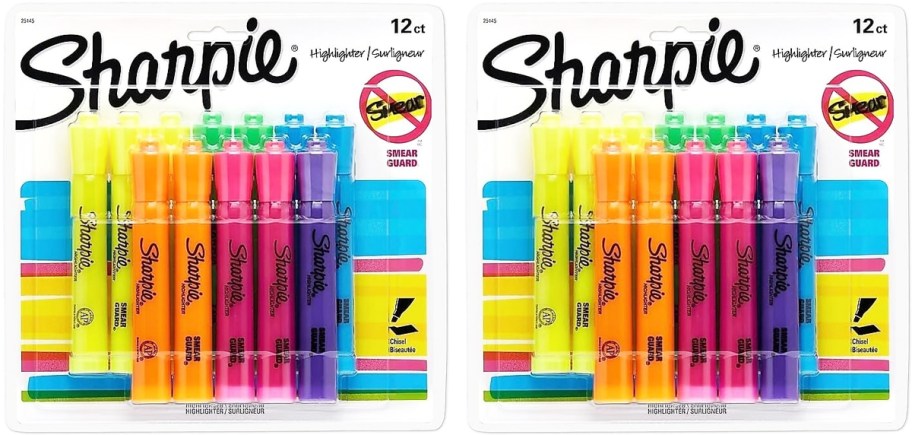 two 12-count sets of Sharpie Highlighter