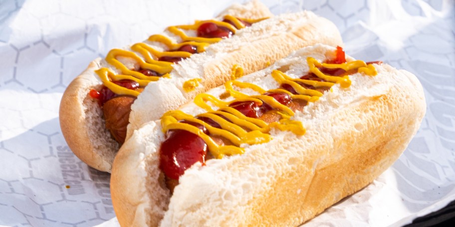 Two Sheetz Hot Dogs on a piece of paper