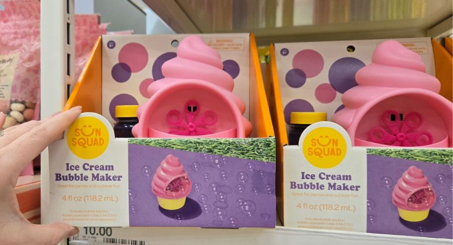 Sun squad ice cream bubbles on top of the shelf