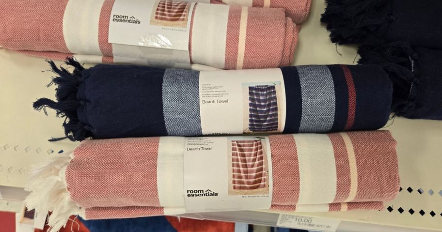 Room Essential Jacquard Turkish Lightweight Striped Oversized Beach Towel