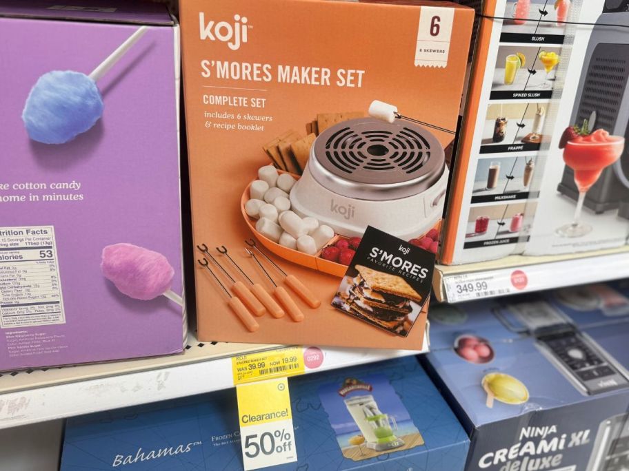 Koji Tabletop S'mores Set on the shelf at Target with a 50% off clearance tag