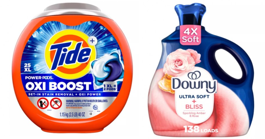 laundry detergent pods and fabric softener