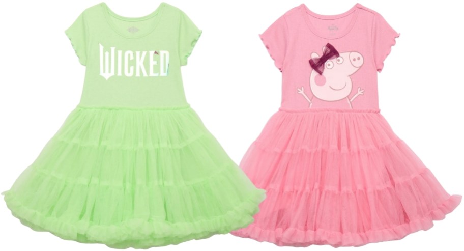 two girls tiered dresses