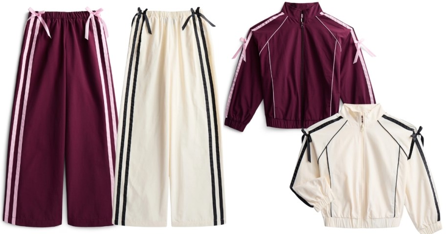stock images of Weekend Academy Girls Bow Track Pants and Jackets