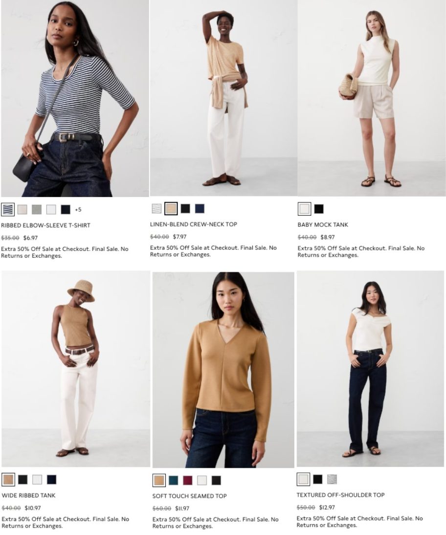6 womens clearance shirt options from the banana republic factory sale