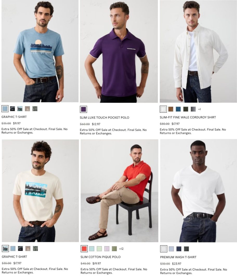 6 mens clearance shirt options from the banana republic factory sale