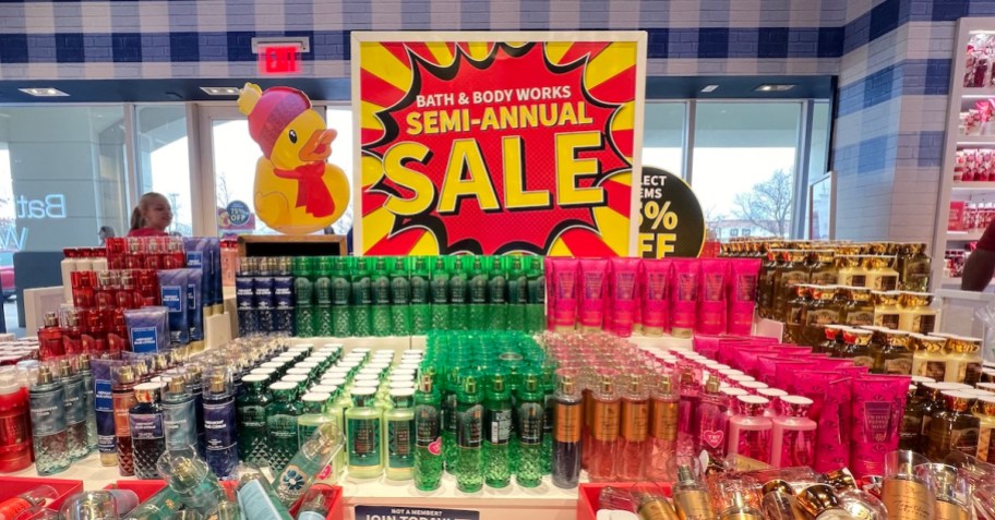 bath and body works semi annual sale sign in store