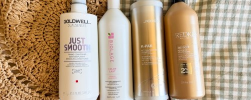four liters of shampoos from various brands