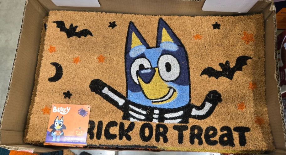 blue halloween outdoor mat