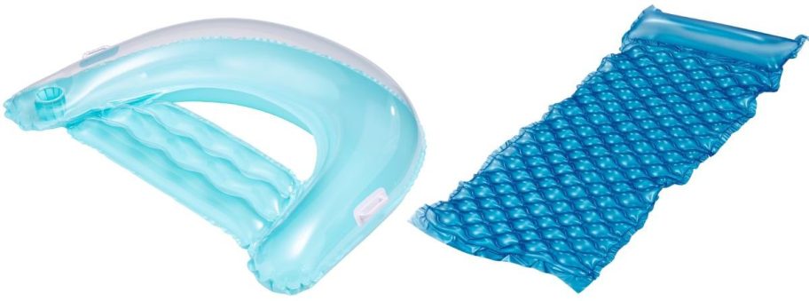 two bluescape pool floats