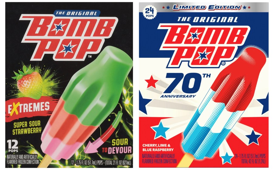 extreme sour and original bomb pops