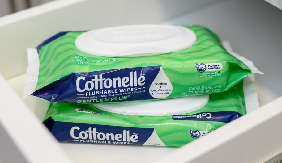2 packs of cottonelle wipes