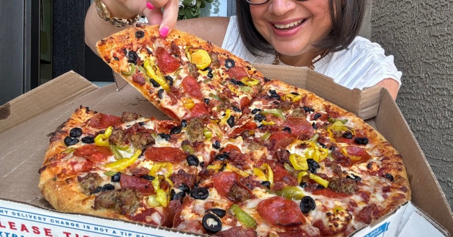 Dominos large pizza with toppings