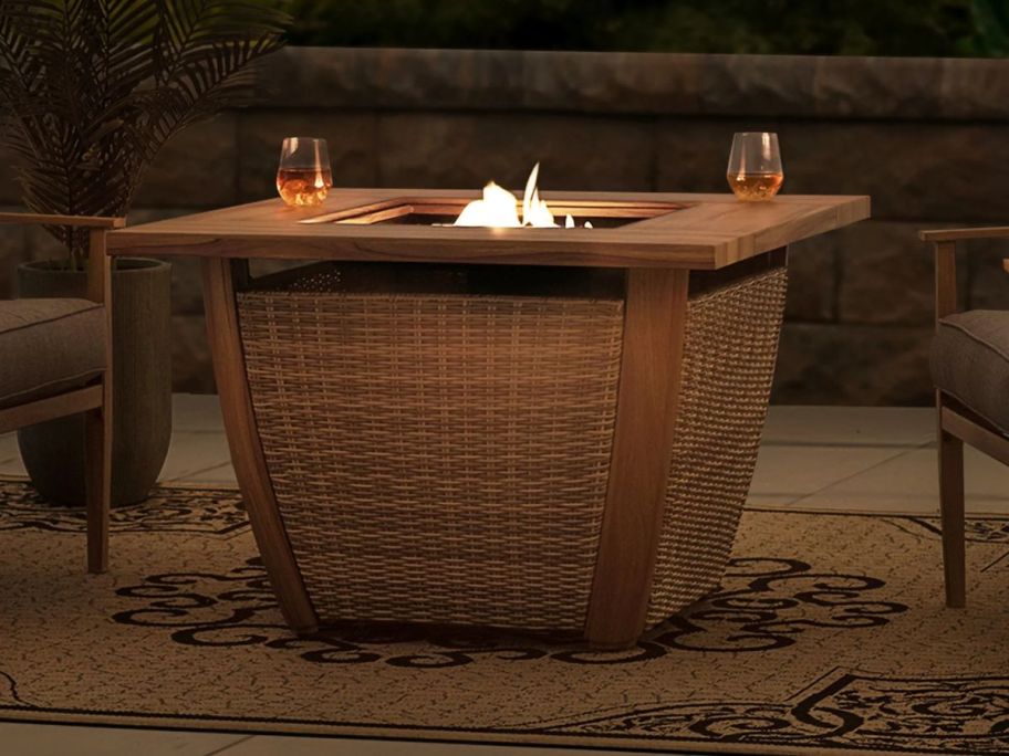 Sunjoy 38" Smokeless Fire Pit on patio