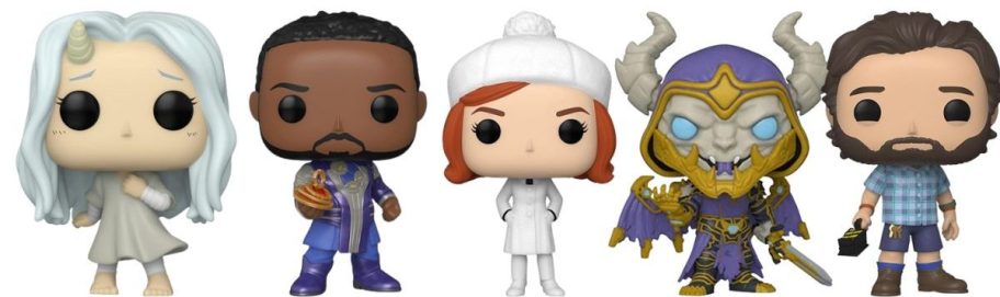 five funko pop figures