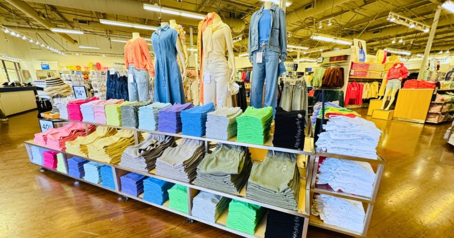 a clothing display at a GAP Factory store