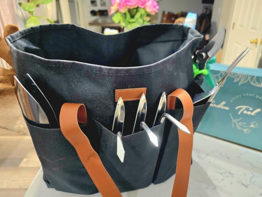 gardening tool set with carry bag