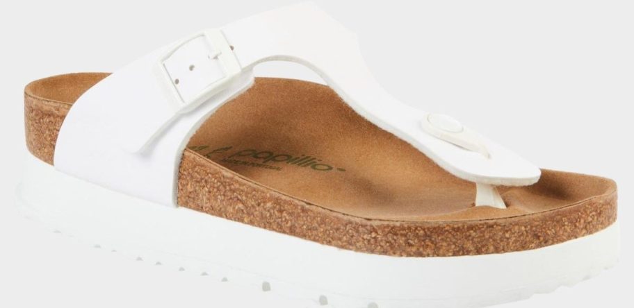 thong sandals in black and white