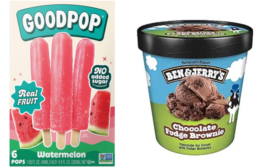 goodpop and ben and jerrys ice cream boxes