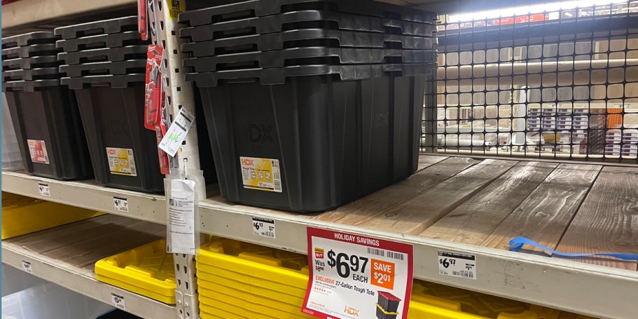 Home Depot 27-Gallon Storage Totes Only $6.97