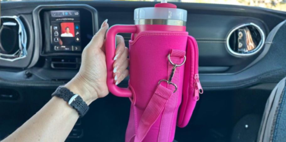 Tumbler Carrier Bag Only $9.99 on Amazon (Reg. $16) | Holds Your Phone, Keys & More